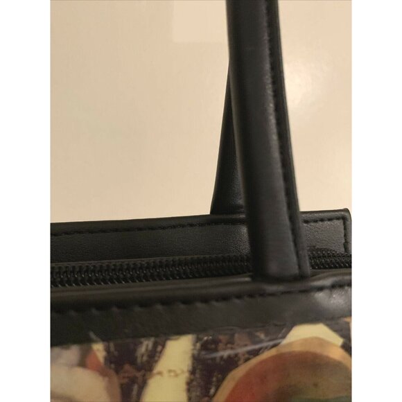 Angela Frascone Black Leather Apples Floral Resin Handbag NOS Vintage - Picture 11 of 12